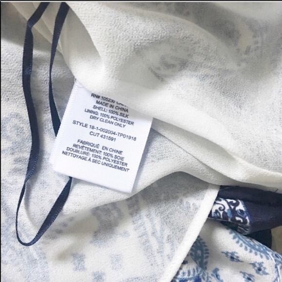 NEW JOIE Damesha Navy Blue White Paisley Silk Halter Tank Top Shirt Blouse XS - Picture 5 of 5